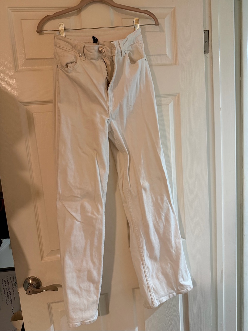 H&M White Wide-Leg Jeans
